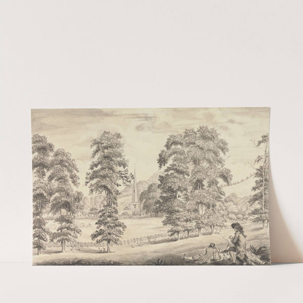 Landscape with Ledbury Church Spire by John James Barralet