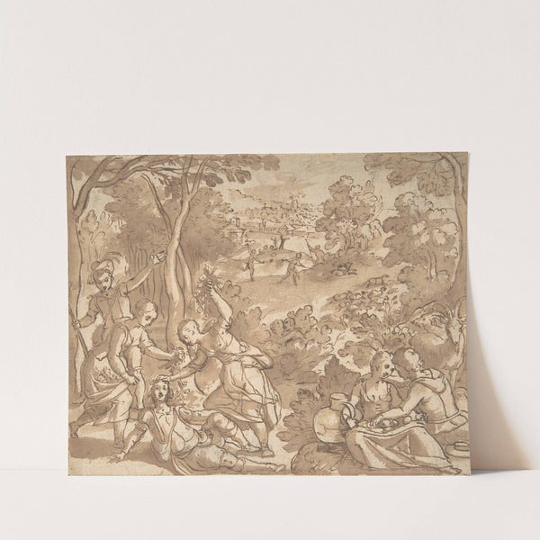 Landscape with Lovers and Hunters by Adam van Noort