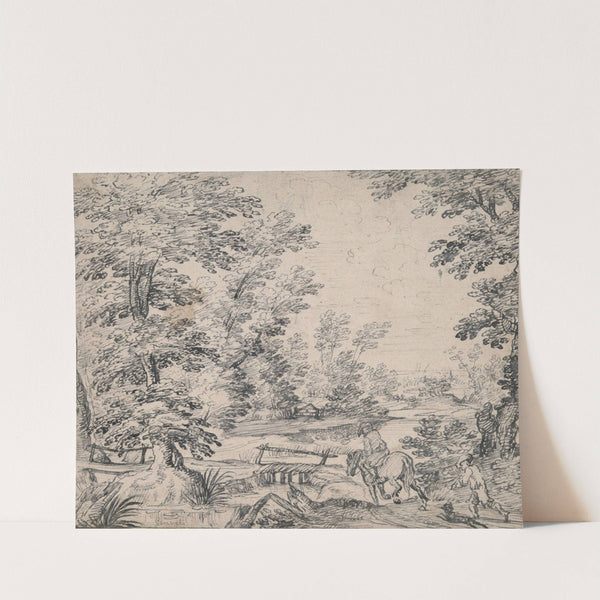 Landscape with Man on Horseback by Abraham Genoels II