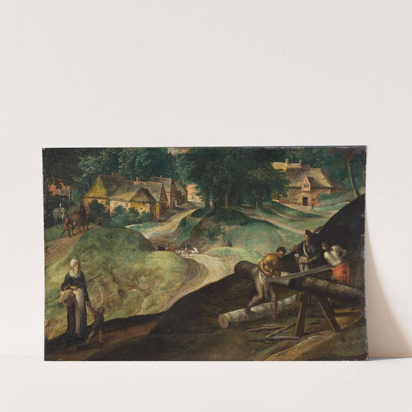 Landscape with Men Sawing Timber by Gillis Mostaert