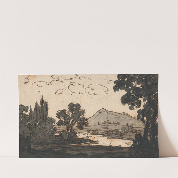 Landscape with Mountain and Lake (1750s) by Alexander Cozens