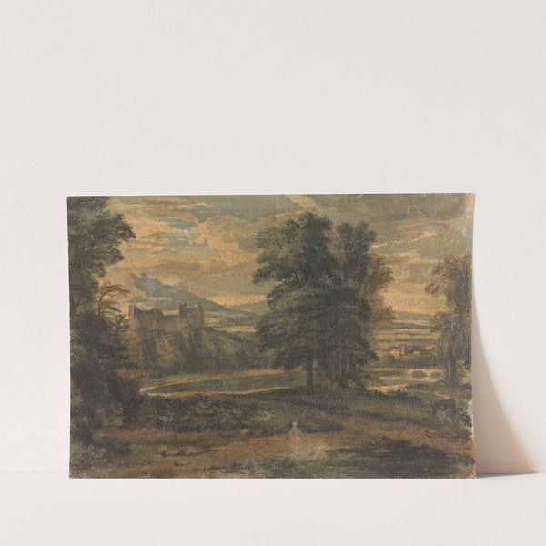 Landscape with Mountains, Castle, Trees and Lake by Thomas Sully