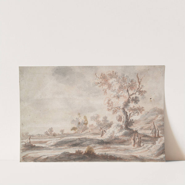 Landscape with Old Tree and Figures by Abraham Genoels II