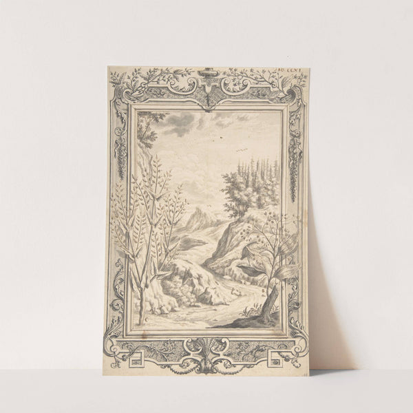 Landscape with Ornamental Frame (ca. 1730) by Johann Melchior Füssli