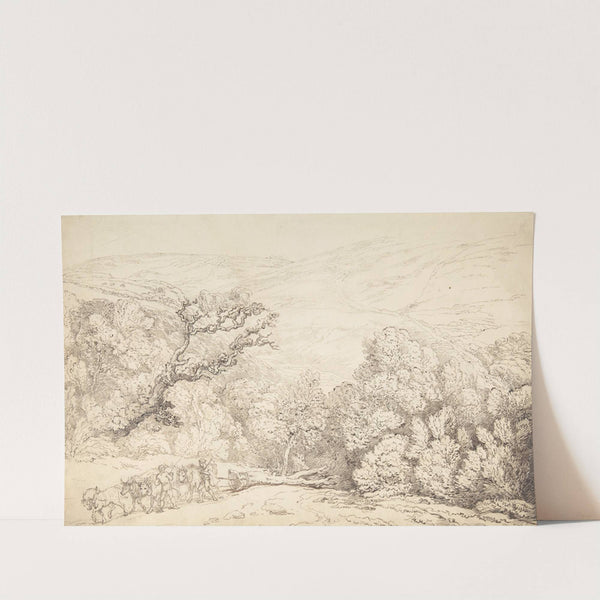 Landscape with Oxen and Felled Tree by Thomas Rowlandson