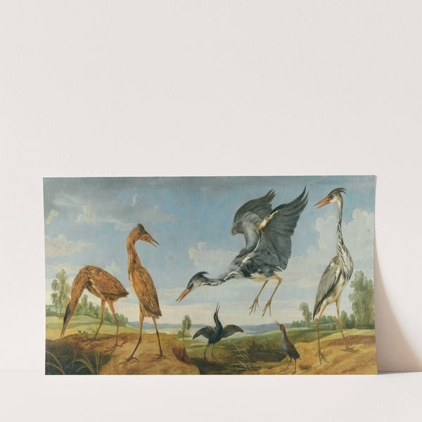 Landscape With Pairs Of Herons And Bitterns by Paul de Vos