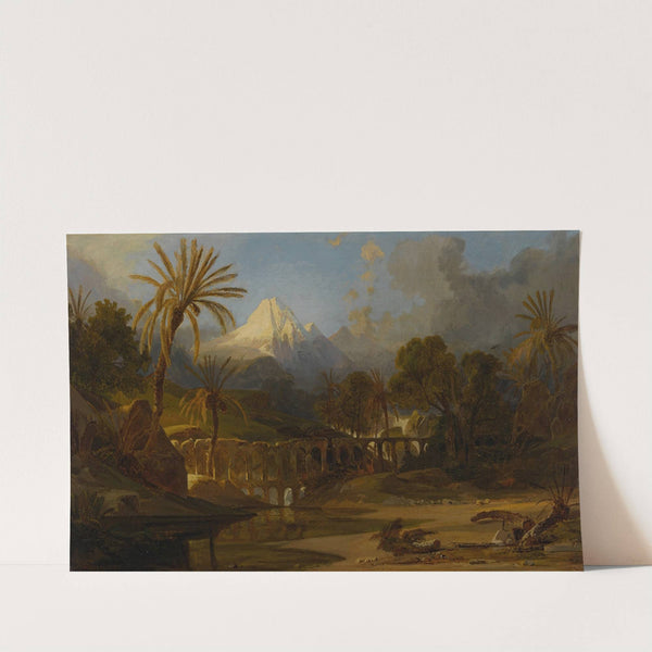 Landscape with Palm Trees and Mountainous Vista by Prosper Marilhat