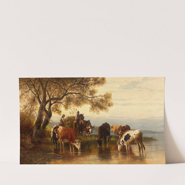 Landscape with Peasants and Cattle (1880) by Christian Friedrich Mali