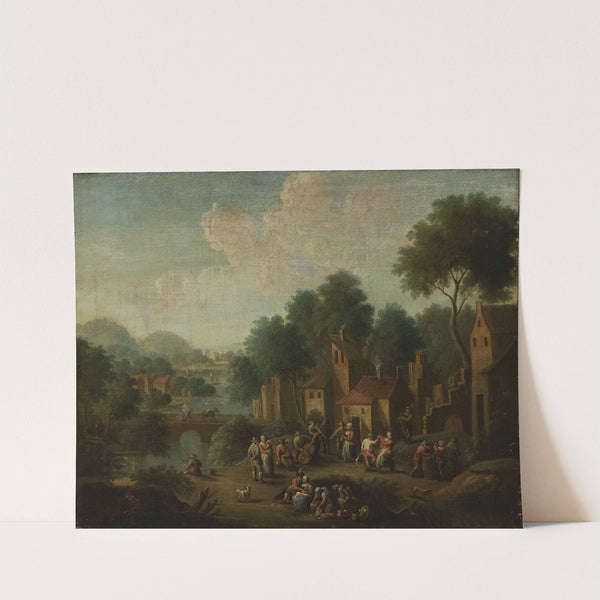 Landscape with peasants at play by Franz de Paula Ferg