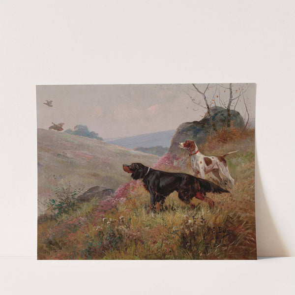 Landscape with Pointer and Setter by Eugene Petit