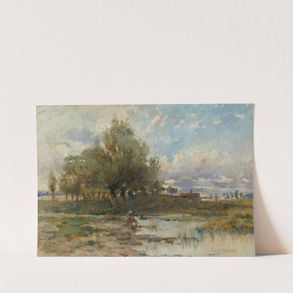 Landscape with Pond by Felicián Moczik