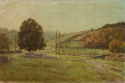 Landscape with poplars