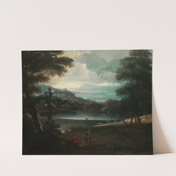 Landscape with resting shepherds by Giovanni Francesco Grimaldi