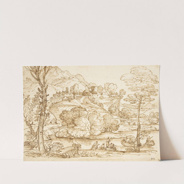 Landscape with River and Figures by Giovanni Francesco Grimaldi