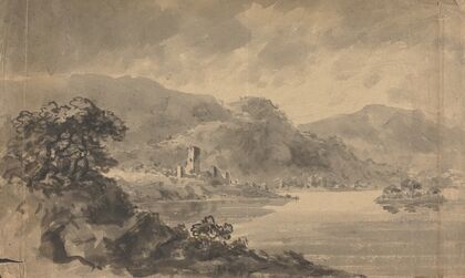 Landscape with River, Castle and Mountains