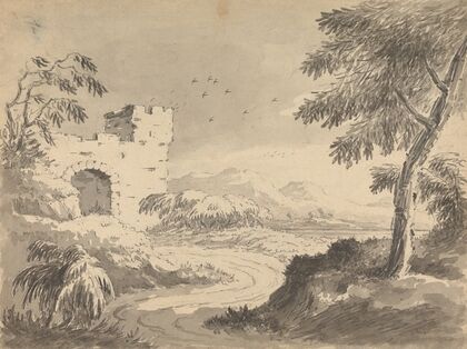 Landscape with Road Leading to Abbey