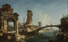 Landscape with ruins and a bridge