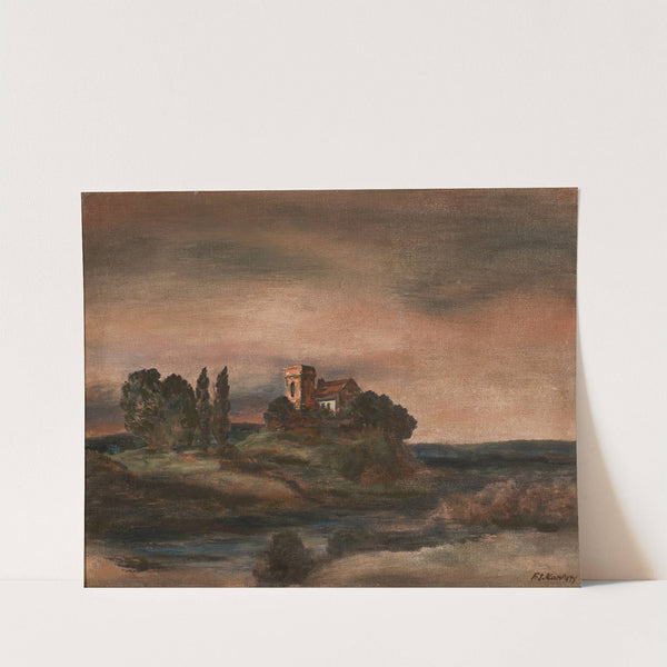 Landscape with ruins on a hill (1926) by Felicjan Szczęsny Kowarski