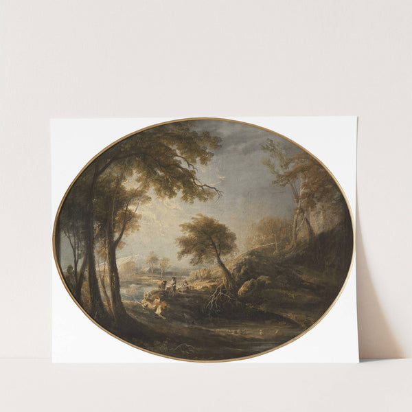 Landscape with Rustics and Cattle by Elias Martin