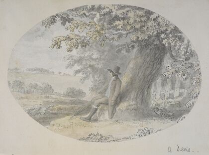 Landscape with seated man