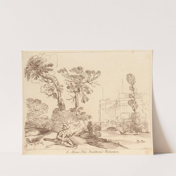 Landscape with seated man by George Knapton