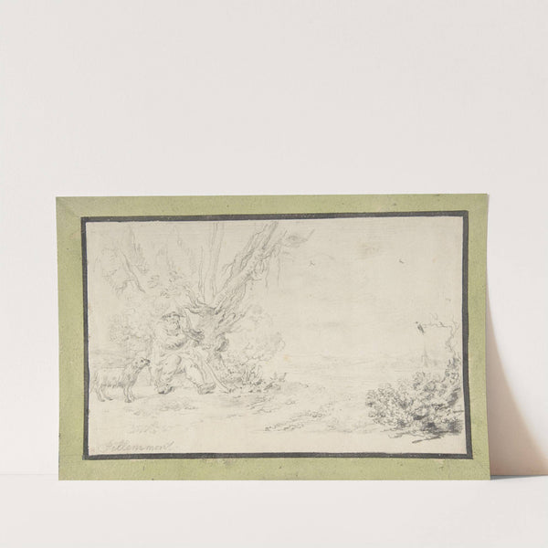 Landscape with Seated Shepherd and Dog by Jean-Baptiste Pillement