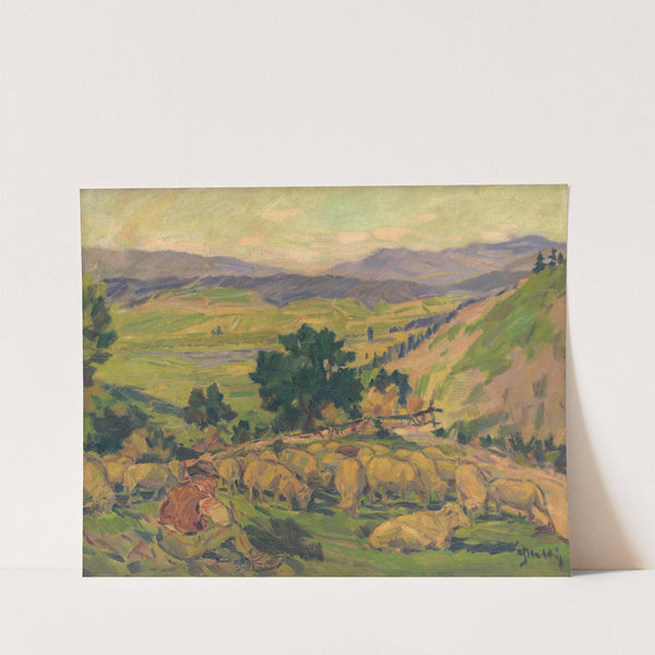 Landscape with Sheep by Gustáv Mallý