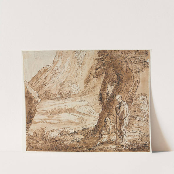 Landscape with Sheep and Two Shepherds by Thomas Barker