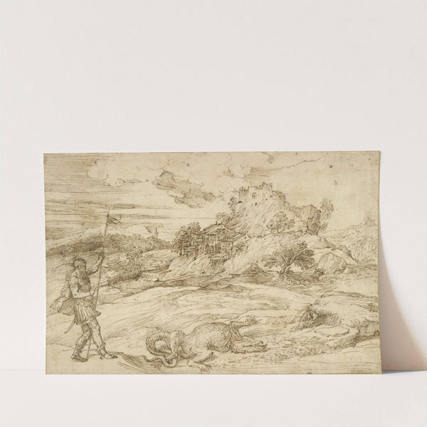 Landscape with St. Theodore Overcoming the Dragon by Titian