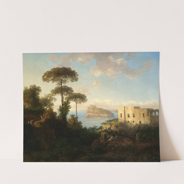 Landscape with staffage and architecture (View of Ischia, Italy) by Thomas Ender