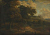 Landscape with staffage at sunset