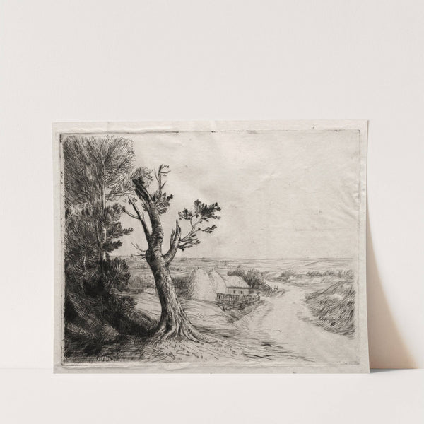 Landscape with Strawstacks (c. 1857–1911) by Alphonse Legros