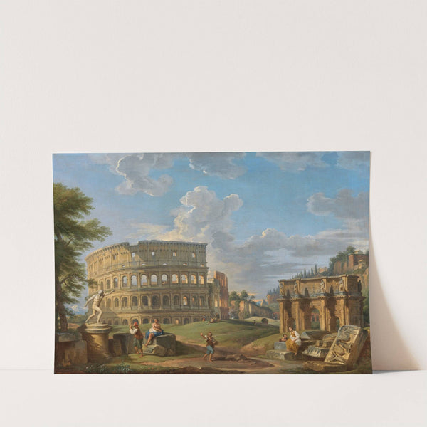 Landscape with the Colosseum and Arch of Constantine, Rome by Giovanni Paolo Panini