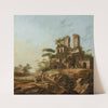 Landscape with the ruins of Aqua Julia in Rome (1765-1767) by Jean-Baptiste Pillement