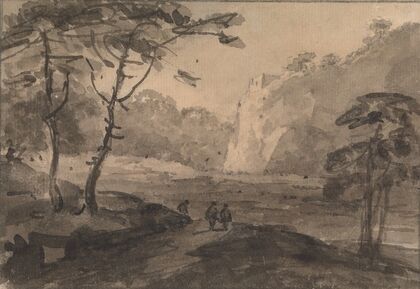 Landscape with Three Figures on a Road