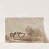 Landscape with three horses by Felix Octavius Carr Darley