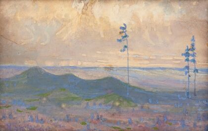 Landscape with three trees