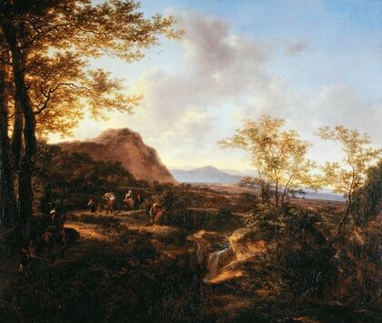 Landscape with travelers
