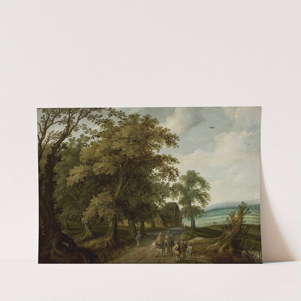 Landscape with travellers on the road (circa 1650) by Willem van den Bundel