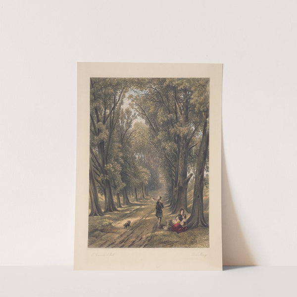 Landscape with tree-lined country road (Thomas Creswick) (1850) by Louis Marvy