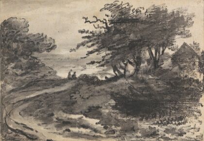 Landscape with Trees and two Figures
