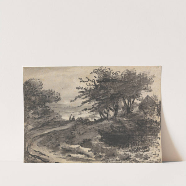 Landscape with Trees and two Figures by Dr. Thomas Monro