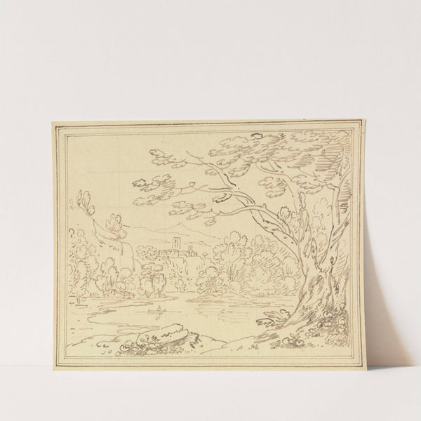 Landscape with Trees by a Lake (1780-1789) by Joseph Farington