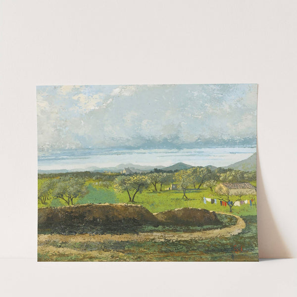 Landscape With Wall And Orchard by Gustave Courbet