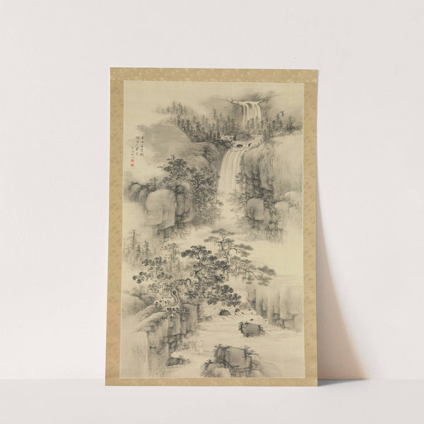 Landscape with Waterfall (1841) by Nakabayashi Chikutō