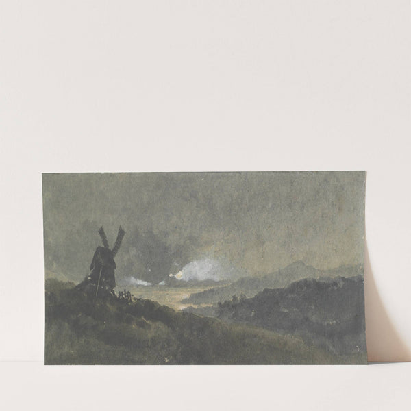 Landscape with windmill by William James Müller