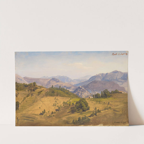 Landschaft bei Civitella mit Blick nach Norden auf Rocca Canterano by Johann Wilhelm Schirmer