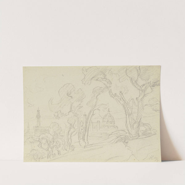 Landschaft, im Hintergrund der Dom von Florenz by Friedrich Metz