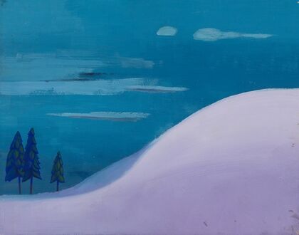 Landschaft in Blau-Lila