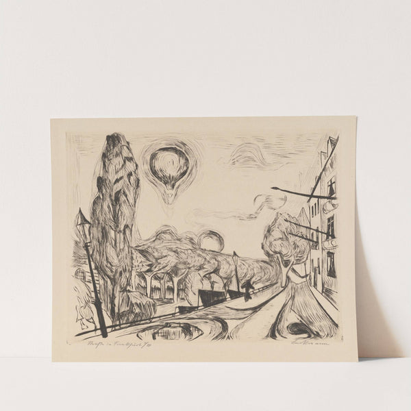 Landschaft mit Ballon (Landscape with Balloon) (1918) by Max Beckmann